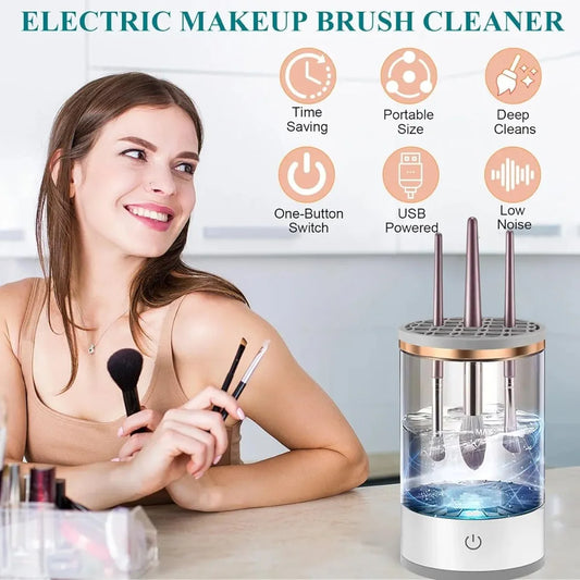 Limpiador de brochas de maquillaje eléctrico